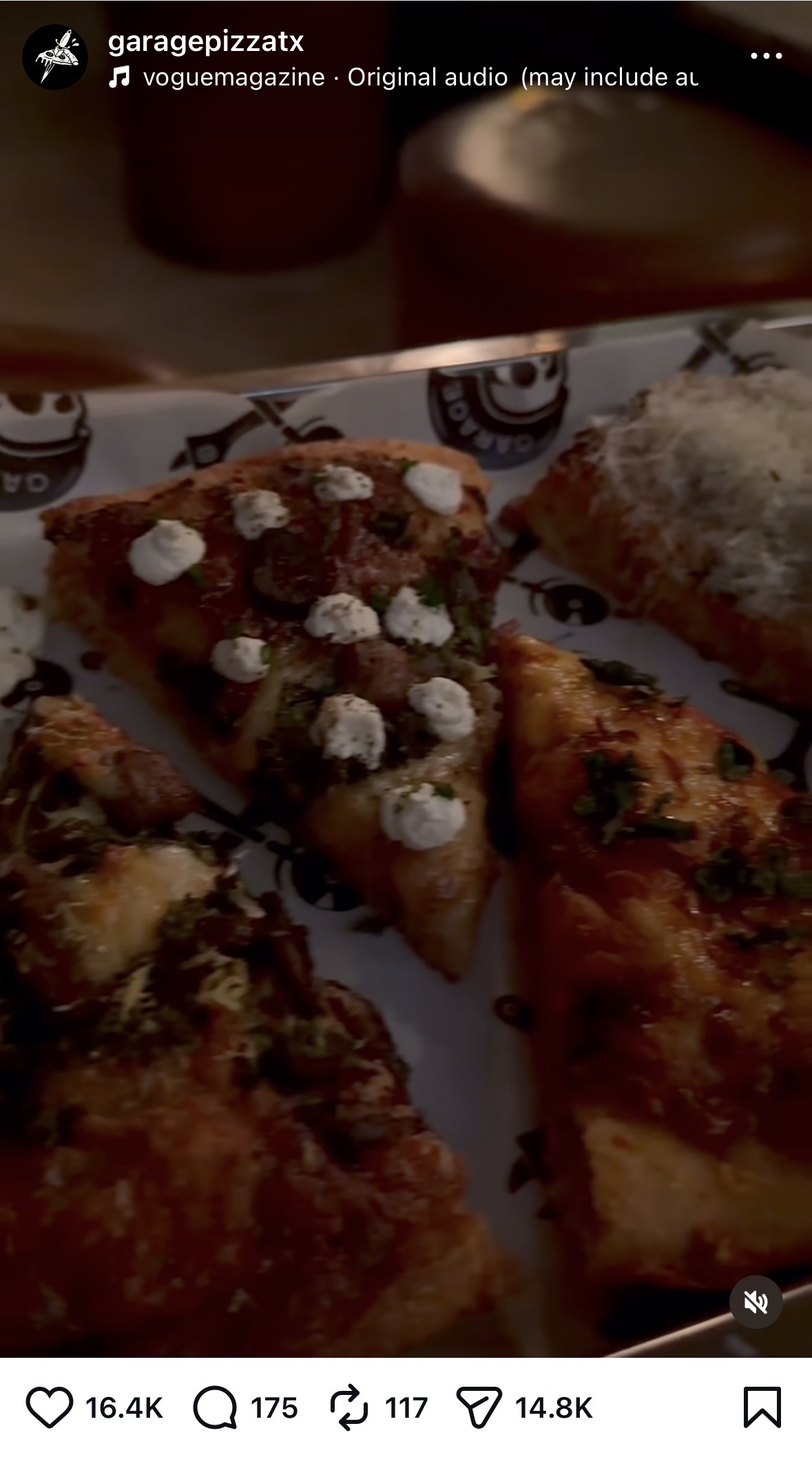 Garage Pizza viral reel, 445K views